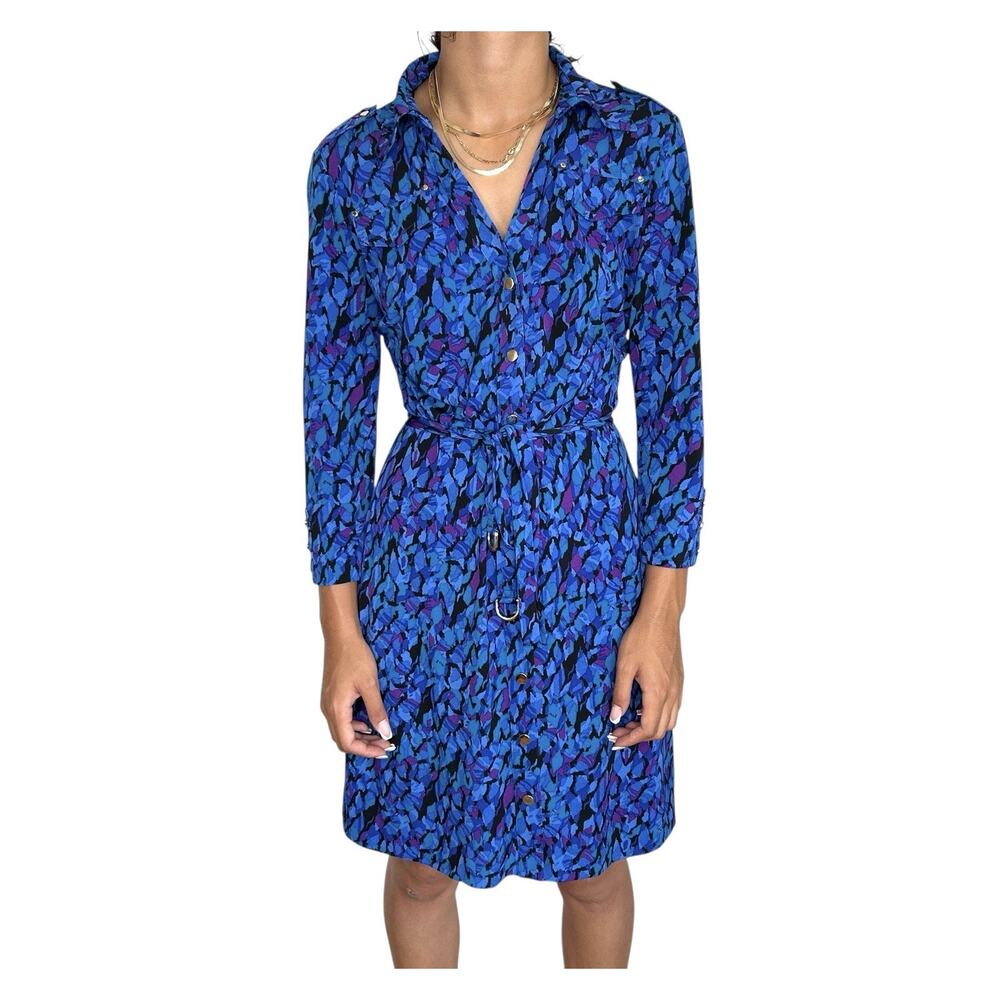 VTG Cache‎ Y2k Shirt Dress Mini Abstract Retro Womens XS Disco